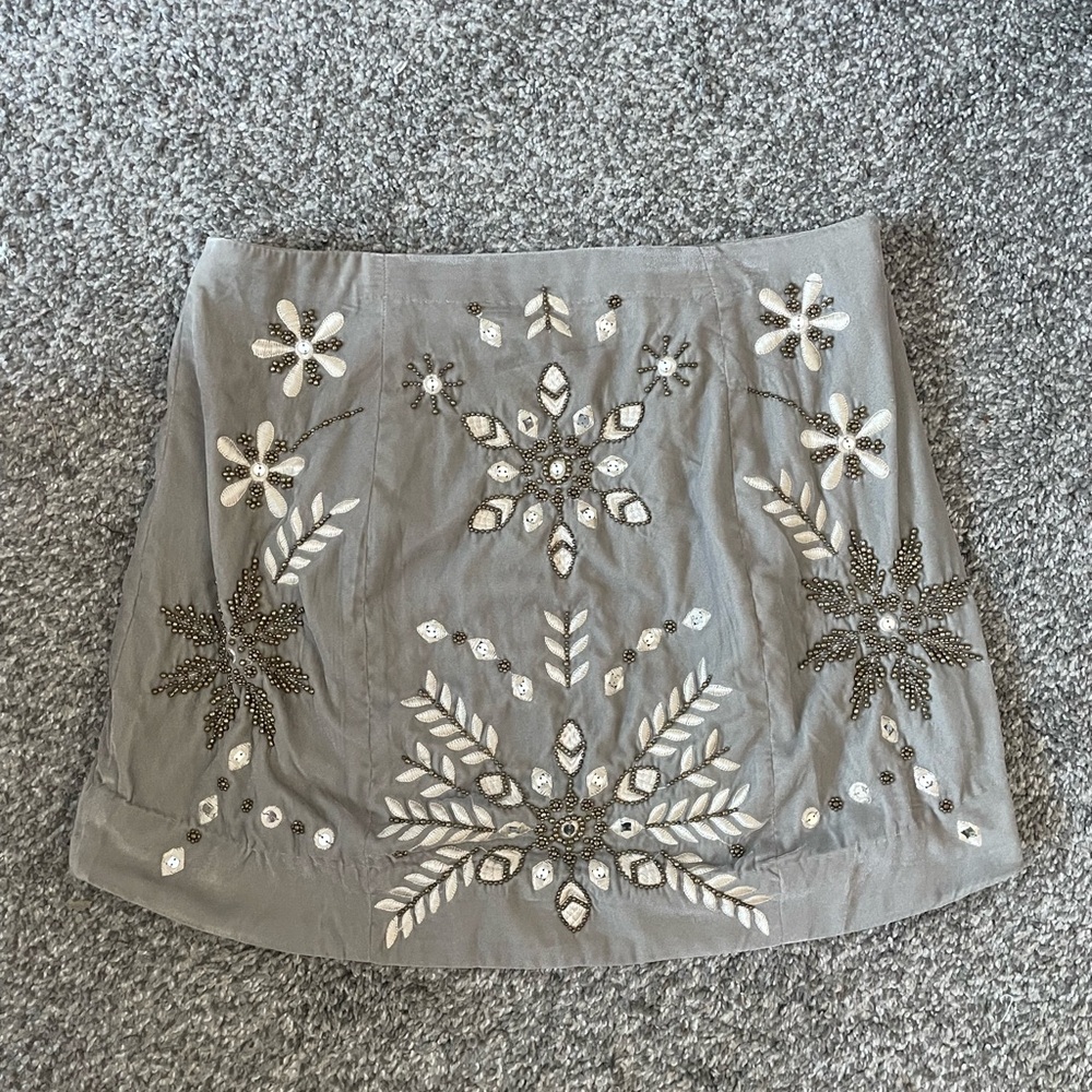 Beaded Snowflake Mini Skirt